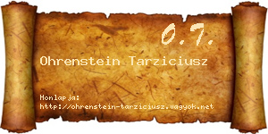 Ohrenstein Tarziciusz névjegykártya